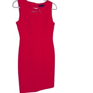 Ivanka Trump Orange Sheath Midi Cocktail Dress Size 6